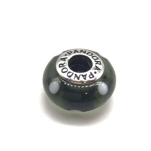 Pandora White Dotted Murano Glass Charm